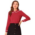 thumbnail image 1 of INSPIRE CHIC Blouse Douce à Manches Longues pour Femmes, Mignonne, à Volants, Col Peter Pan, 1 of 6