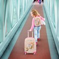thumbnail image 3 of Costway 2PC Kids Luggage Set 18'' Rolling Suitcase &  12'' Backpack Travel ABS Mermaid, 3 of 4