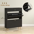 thumbnail image 3 of HOMCOM Armoire de Rangement pour Chaussures avec 2 Tiroirs Basculants pour 12 Paires de Chaussures, Noir, 3 of 10