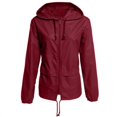 thumbnail image 3 of Women Hooded Jacket Waterproof Drawstring Hiking Rain Jacket Outwear Outdoor Sports Coat Jacket, 3 of 5