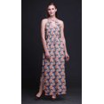 thumbnail image 3 of Bimba Floral Ladies Crew Neck Waist String Print Maxi Dress with Side Slits Summer Wear-XXX-Large, 3 of 6