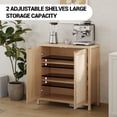 thumbnail image 2 of QinaQin Boho Rattan Sideboard Buffet Cabinet with Adjustable Shelves for Dining Room or Hallway, 2 of 7