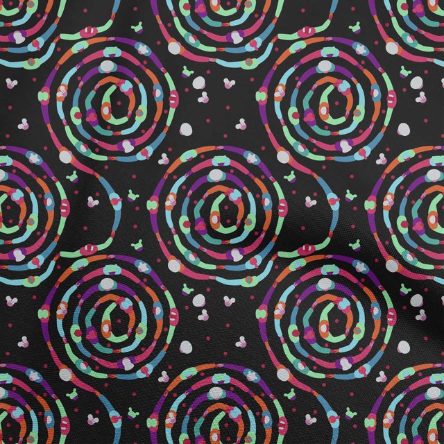 oneOone Velvet Purple Fabric Abstract Circle Craft Projects Decor Fabric Printed By The Yard 58 Inch Wide