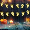 thumbnail image 3 of Agiferg Halloween Lights 19.7FT 40 LED Waterproof 3D Ghost Battery Operated String Lights Cute Light For Window Indoor Outdoor Decor Halloween Party Decorations, 3 of 9