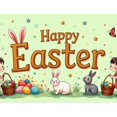 thumbnail image 4 of Easter Bunny Spring Celebration Festive Backdrop Banner Decorations Egg Party Supplies Photography Props Background, 4 of 4