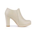 thumbnail image 3 of Unique Bargains Bottines à Plateforme à Bout Rond à Talons Épais pour Femme Beige (Taille 10), 3 of 6