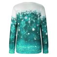 thumbnail image 4 of IROINID Liquidation Chandail à Capuchon de Noël pour Femmes Imprimé Col Rond Chandail Manches Longues Blouse Confortable Chandail en Molleton, Vert, 4 of 6