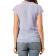 thumbnail image 3 of INSPIRE CHIC Blouse Fleurie pour Femme à Manches Courtes Cap, en Chiffon, Décontractée, à Volants, Hauts L Violet, 3 of 7