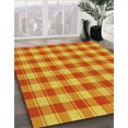 thumbnail image 3 of Ahgly Company Tapis d'Intérieur Lavable à la Machine, Carré, Transitionnel, Orange Rouge Orange, Tapis de Zone, 4 Pieds Carré, 3 of 7
