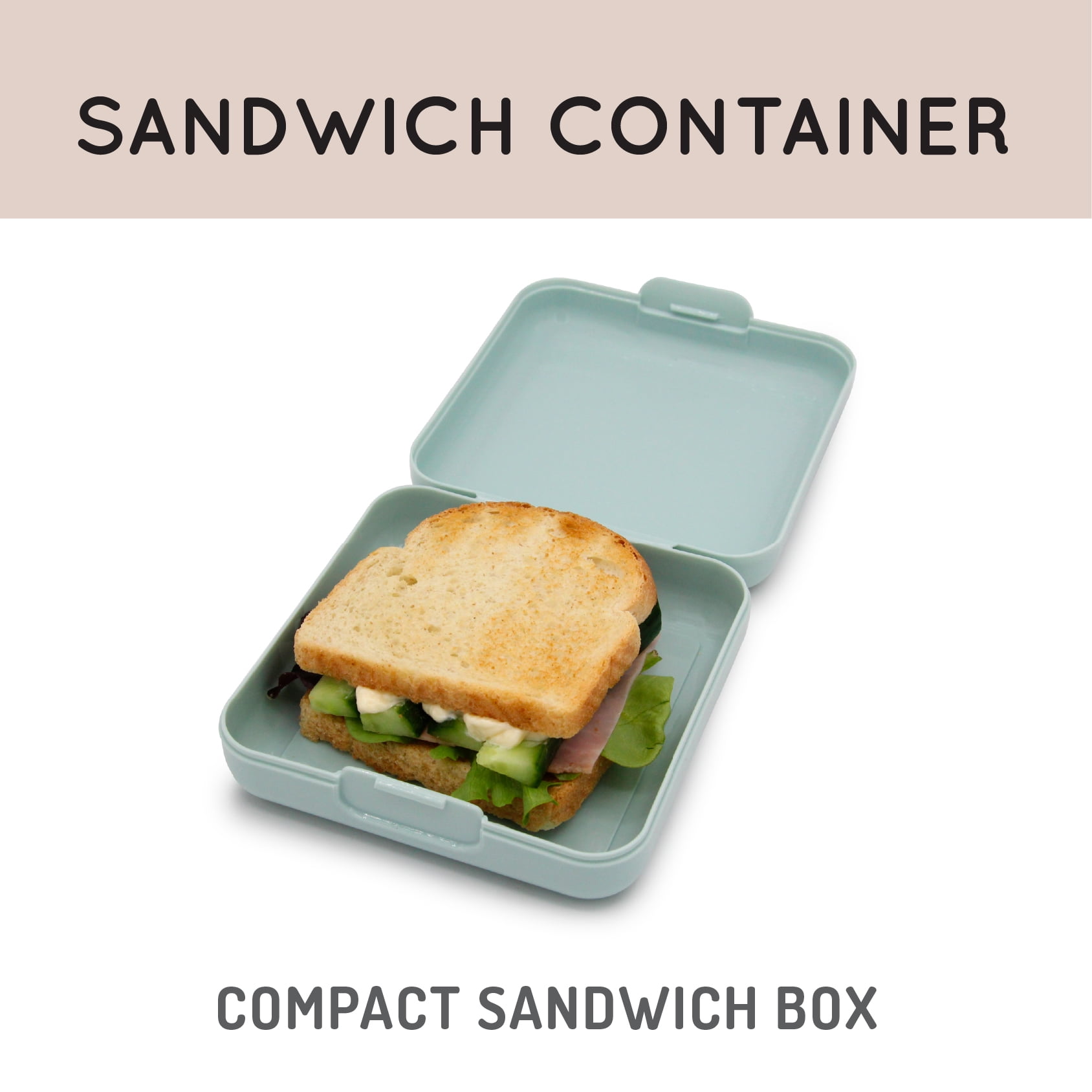 Melii Sandwich Container for Adults and Kids, 2 Pack, Light Blue, 28 oz / 835 ml
