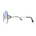 thumbnail image 4 of Luxury Designer Style Rimless Hippie Round Circle Lens Sunglasses Gold Blue, 4 of 4