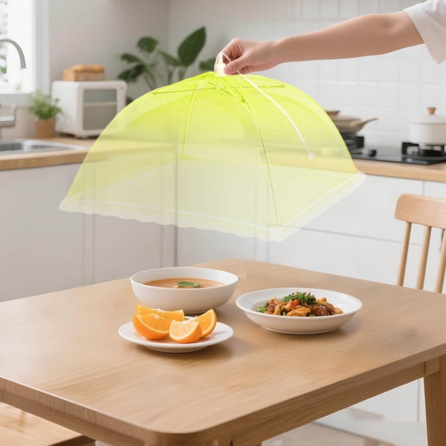 Solution de Rangement Alimentaire Couverture en Maille pour Produits Frais et Desserts - Couverture Moustiquaire Réutilisable et Pliable pour Aliments Gâteau Fruits Pique-Nique BBQ et Collation
