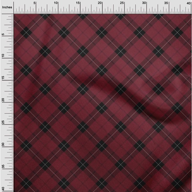 oneOone Georgette Viscose Fabric Tartan Check Print Fabric BTY 42 Inch Wide