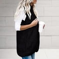 thumbnail image 3 of Veste Sans Manches en PVC pour Femmes, Couleur Unie, avec Poches, Col à Revers, Coupe Ample, Haut, 3 of 6