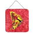 thumbnail image 1 of Butterfly on Red Aluminium Metal Wall or Door Hanging Prints, 1 of 1