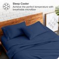 thumbnail image 3 of Bare Home Pillowcase Set - Premium 1800 Collection - Double Brushed - Ultra Soft - King Size, Dark Blue, 2 Count, 3 of 7