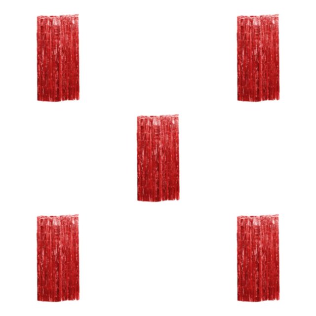 Decodeary Safe Foil Fringe Curtain Multiple Colors And Finger Tassels For Memorable Red 3*1m 5Set