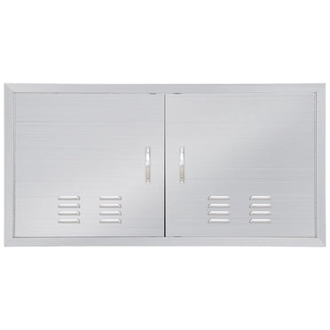 Porte d'Accès Simple en Acier Inoxydable Résistant à la Rouille pour Rangement de Cuisine Extérieur – Panneau Ventilé, Durable et Imperméable – 30 Pouces L x 14 Pouces H Porte Simple
