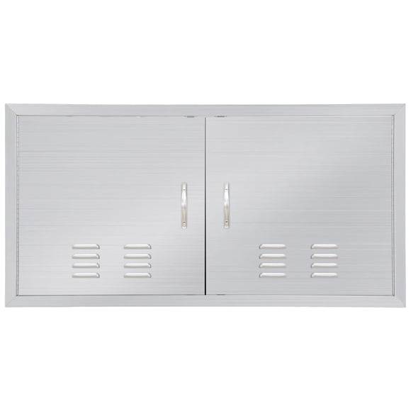 Porte d'Accès Simple en Acier Inoxydable Résistant à la Rouille pour Rangement de Cuisine Extérieur – Panneau Ventilé, Durable et Imperméable – 30 Pouces L x 14 Pouces H Porte Simple