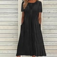 thumbnail image 1 of DPTALR Robe d'Été pour Femme, Confortable, Aguichant, Unie, avec Poches, Sans Manches, à Col en V, 1 of 6