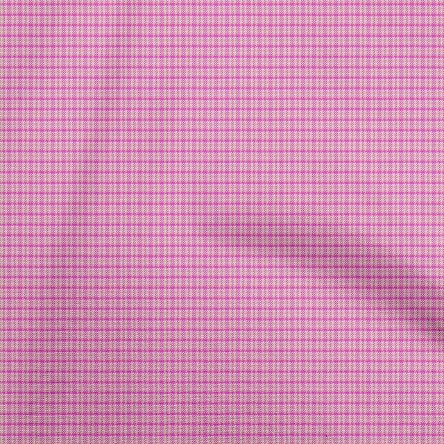 oneOone Polyester Spandex Fuschia Pink Fabric Check Houndstooth Sewing Material Print Fabric By The Yard 56 Inch Wide