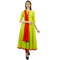 thumbnail image 1 of Atasi Robe Anarkali Verte de Designer pour Femme Salwar Ensemble Ethnique Indienne en Coton-14, 1 of 1
