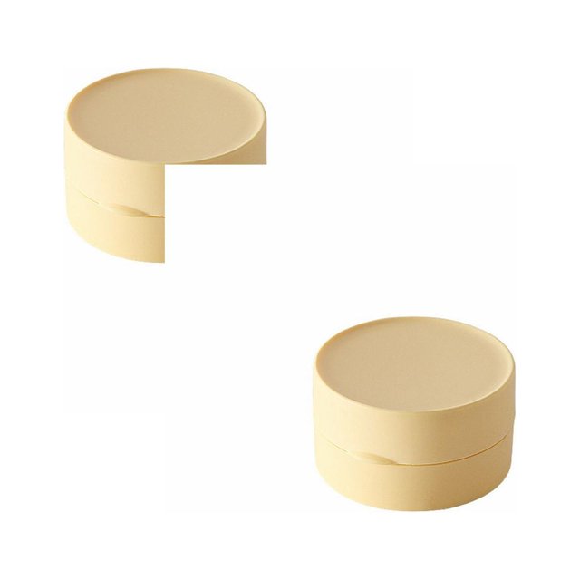 Oleegame 2PC Spoon And Lid Rest Macaron Color Travel Soap Box Portable Creative Soap Box Waterproof With Lid Soap Plastic Box Yellow