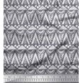 thumbnail image 1 of Soimoi Polyester Crepe Fabric Geometric & Floral Block Print Fabric by The Yard 52 Inch Wide, 1 of 3