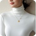 thumbnail image 4 of AherBiu Womens Tops Long Sleeve Ribbed Knitted Stretchy Slim Fitted Basic Tee Tops High Neck Warm Undershirts, 4 of 5