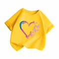 thumbnail image 2 of Rbaofujie T-Shirt à Manches Courtes à Col Rond pour Fille avec Imprimé Cœur, T-Shirts Graphiques, Haut Mignon, 2 of 5
