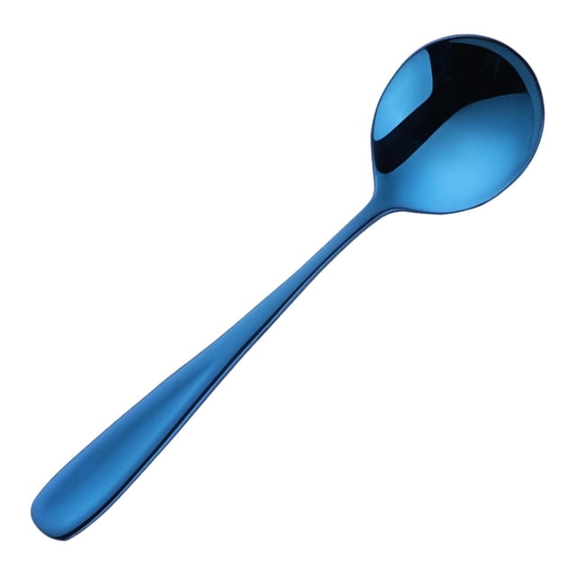 Amzcrzy Utensils 304 Stainless Steel Flat Handle Round Spoon Thickened Dinner Spoon and Soup Spoon forHome Use Rounded Flat Spoon Serving Spoons Spoon Soup Spoons
