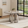 thumbnail image 2 of 47 Inch Modern Farmhouse Round Dining Table for 4-6, Sturdy Cross Base Space-Saving Table for Kitchen & Dining Room, 2 of 9