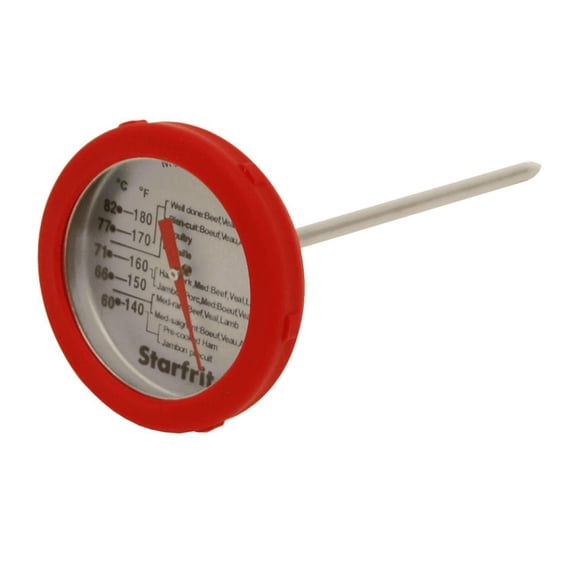 Starfrit Thermomètre À Viande, Cadran Facile À Lire, Guide De Température, Rebord En Silicone, Cuisson Précise