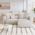 thumbnail image 1 of The Magic Home Canapé d'Angle Convertible Modulable 2 Places en Velours Côtelé Beige,, 1 of 10