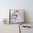 thumbnail image 2 of 3 Sprouts Recycled Fabric Kids Book Rack Storage Bookshelf Organizer in Taupe Blueberry for Ages 3+, 2 of 6
