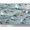 thumbnail image 2 of Soimoi Poly Georgette Fabric Rabbit,Sheep & Deer Kids Print Fabric by Yard 52 Inch Wide, 2 of 3