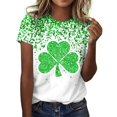 thumbnail image 1 of FAIWAD T-Shirts pour Femmes Grande Taille T-Shirt Vert de la Saint-Patrick Décontracté Col Rond Hauts Graphiques Trèfle, 1 of 1