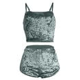 thumbnail image 4 of 2025 Ensembles de Pyjama pour Femmes Velours pour Femmes 2 Pcs Pyjamas pour Femmes Combinaison Tenue Sans Manches Pyjamas Confortables Haut Court Camisole + Shorts Pyjamas, 4 of 7