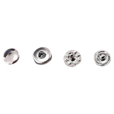 100 Pieces Snap Button Children Jacket Trousers Pants Simple Snap Button Assortment Design Round Press Stud Assorted Kit DIY Crafting Silver 8mm