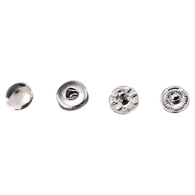 100 Pieces Snap Button Children Jacket Trousers Pants Simple Snap Button Assortment Design Round Press Stud Assorted Kit DIY Crafting Silver 8mm