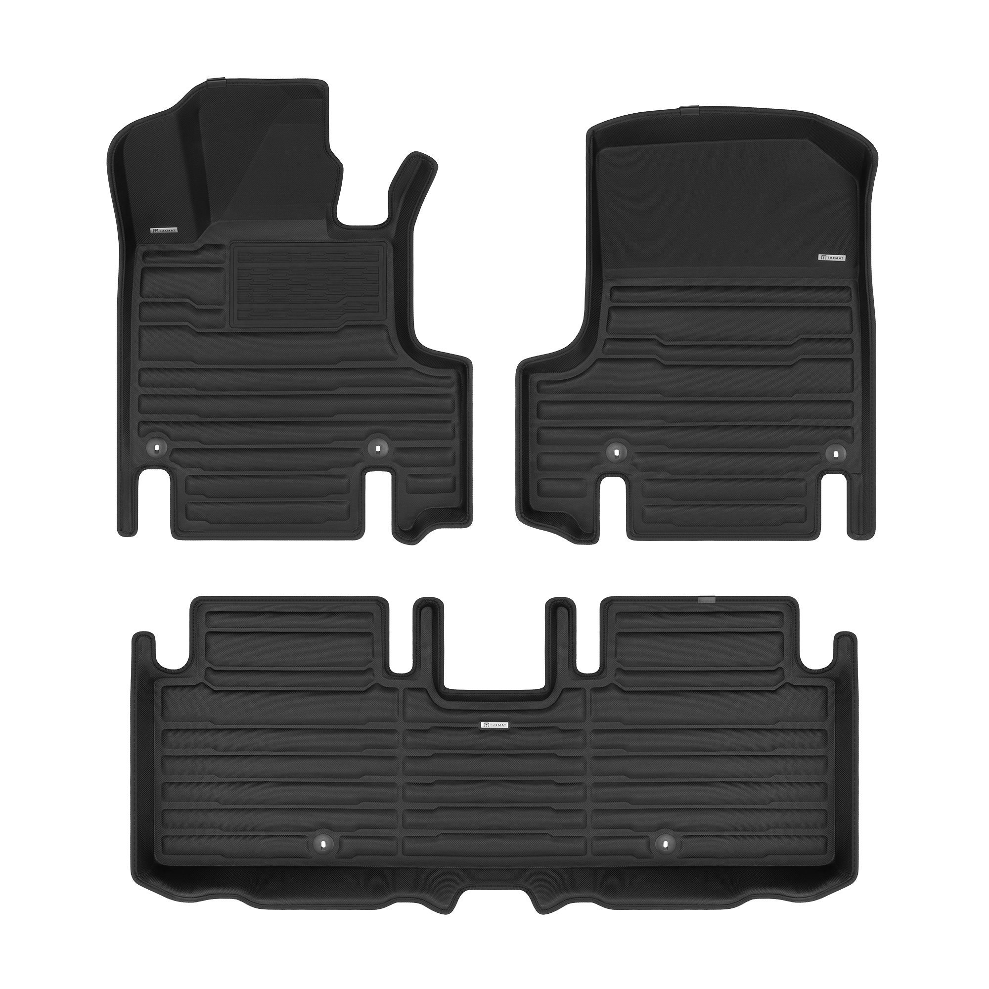 TuxMat - For Genesis GV60 2023-2025 Models - Custom Car Mats - Maximum Coverage, All Weather, Laser Measured - This Full Set Includes 1st and 2nd Rows