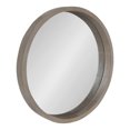 thumbnail image 1 of Kate and Laurel Hutton Round Decorative Modern Wood Frame Wall Mirror, 22 Inch Diameter, Graywash Finish, 1 of 6
