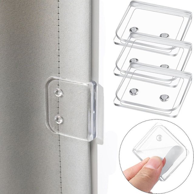 4 Pcs Pinces de Rideau de Douche Coupe-Vent Pinces de Rideau de Douche pour Côté de Douche