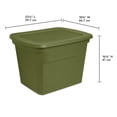 thumbnail image 2 of Sterilite 68 Liter Tote, Plastic Storage Bin with Snap-on Lid, Stackable, Green, 2 of 6