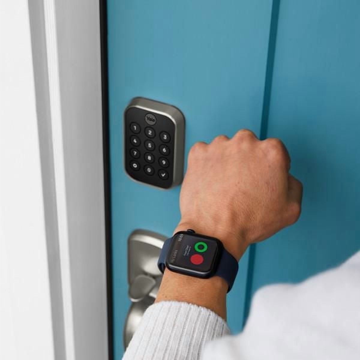 Serrure intelligente à pêne dormant Yale Assure Lock 2 sans clé avec Wi‑Fi, nickel satiné