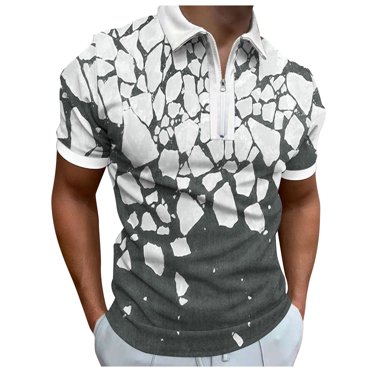 BOBOGOJP Polos Décontractés pour Hommes Manches Courtes Évacuant l'Humidité Polo de Golf Athlétique Chemise à Col T-Shirt de Tennis (Gris, 3TG)