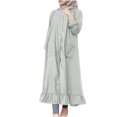 thumbnail image 2 of Gspmoly Robes Décontractées pour Femmes, Mode pour Femmes Col Rond Ample Manches Longues Uni Robe Longueur Cheville Robe Longue Robes de Cocktail Offres Hebdomadaires, 2 of 8
