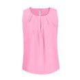thumbnail image 4 of Qertyioot Hauts d'Été Décontractés pour Femmes, Couleur Unie, Col Rond, Sans Manches, Amples, Blouses Merci, 4 of 5