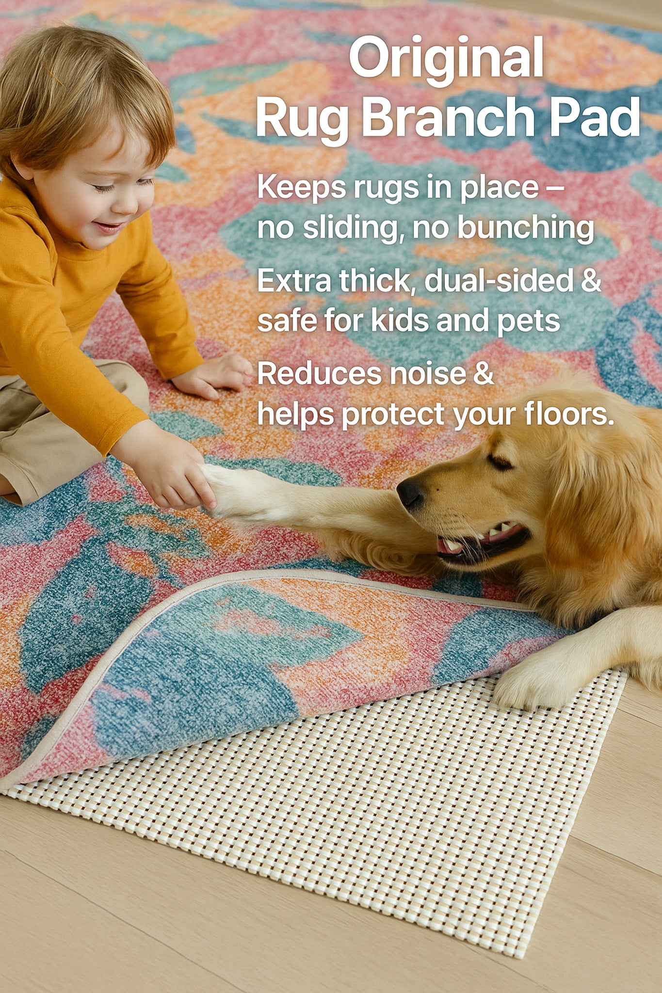 Rug Branch Rug Pad Collection Premium Standard Soft PVC Tapis Antidérapants