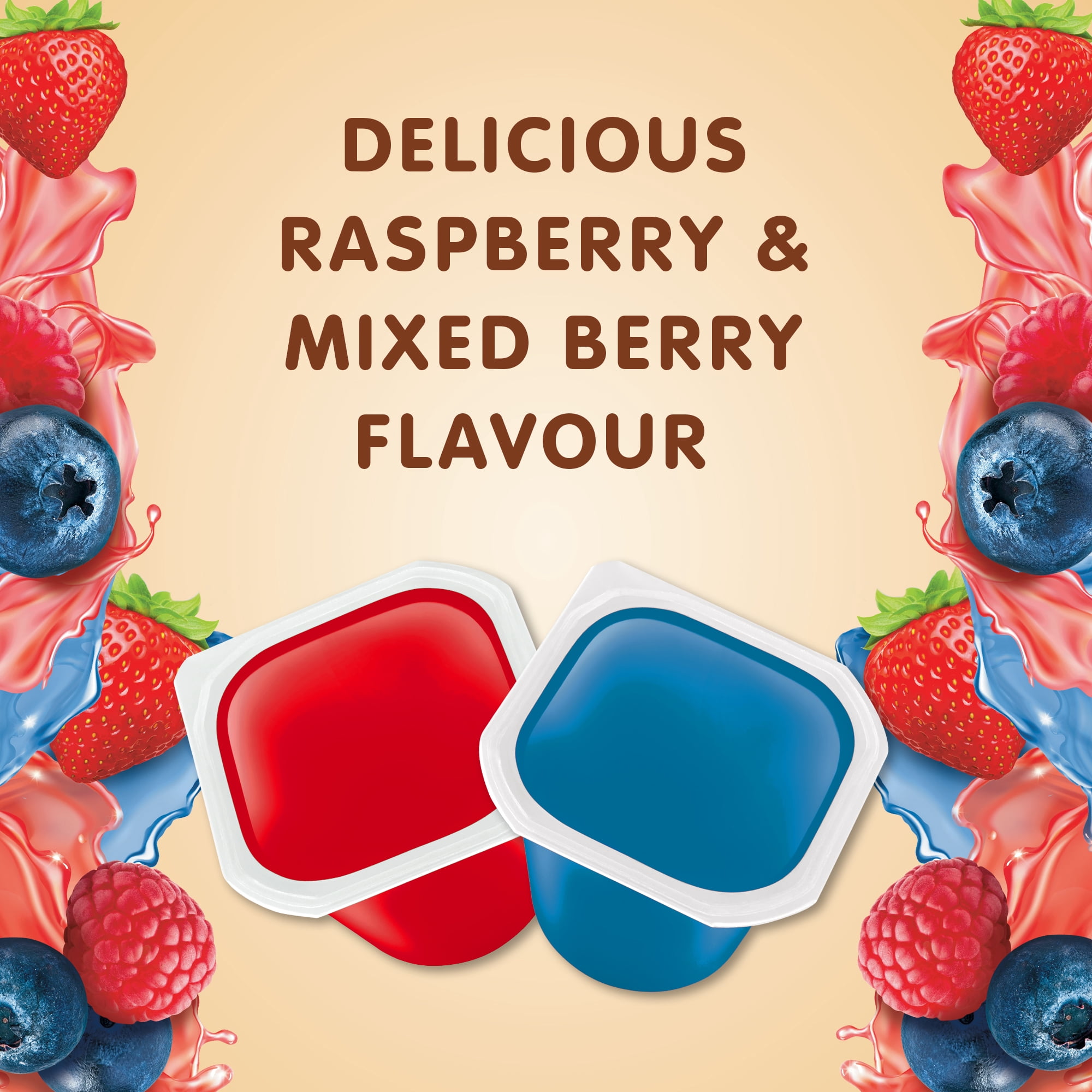 Snack Pack® Juicy Gels®framboise et Fruits des Champs Coupes de Jus de Fruits
